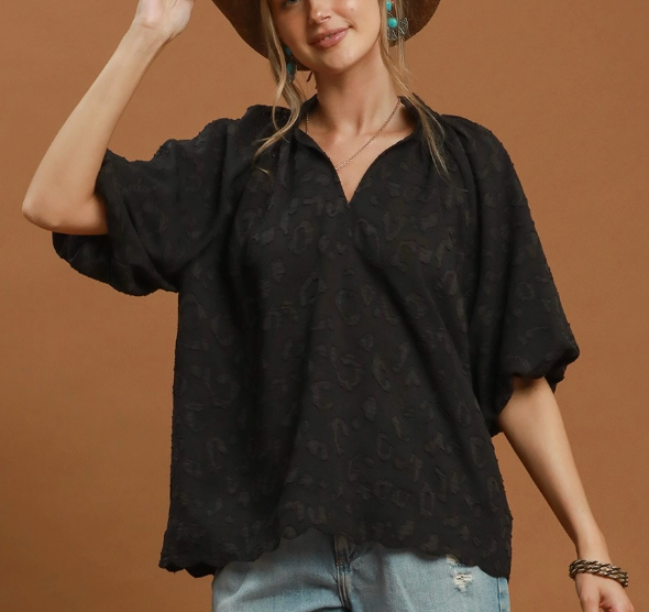 Pretty Puff Blouse - Black