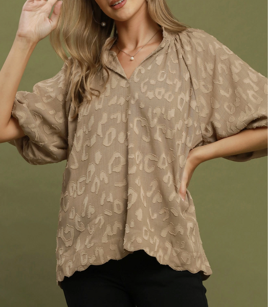 Pretty Puff Blouse - Tan