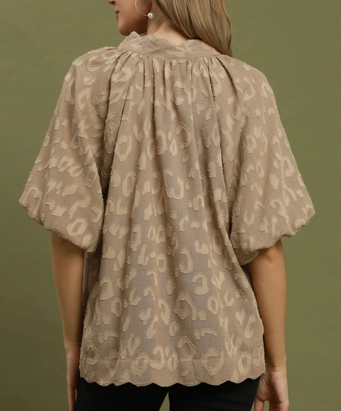 Pretty Puff Blouse - Tan