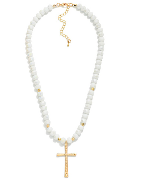 Faith Bead Necklace - White