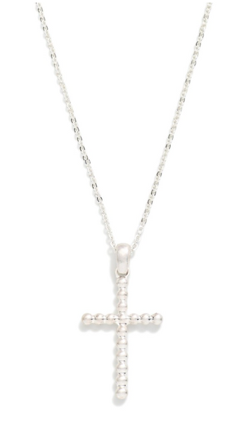 Bubble Cross Necklace - Silver