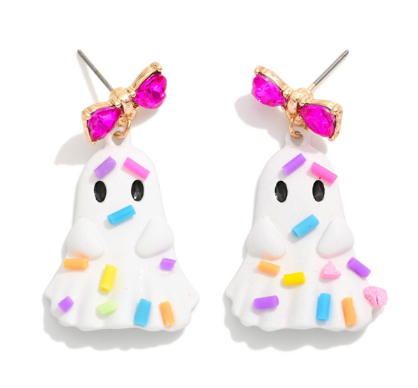 Playful Ghost Drop Earrings