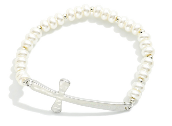 Pearls & Prayers Bracelet - Silver