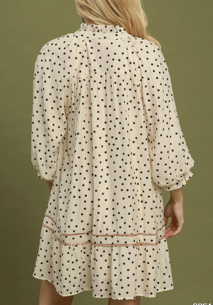 Dot To Dot Dress - Cream