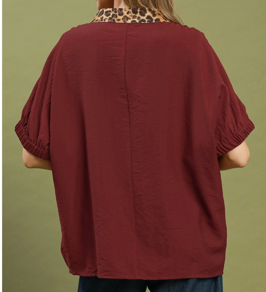 Fall Into Style Blouse - Burgundy