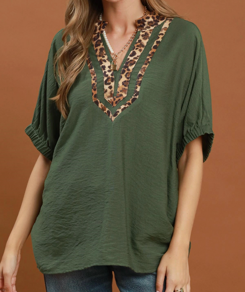 Fall Into Style Blouse - Olive