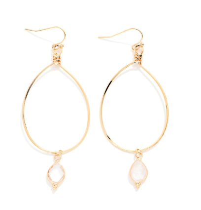 Stone Drop Earrings - Crystal