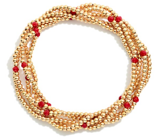 Sweet Little Stack Bracelets - Wine