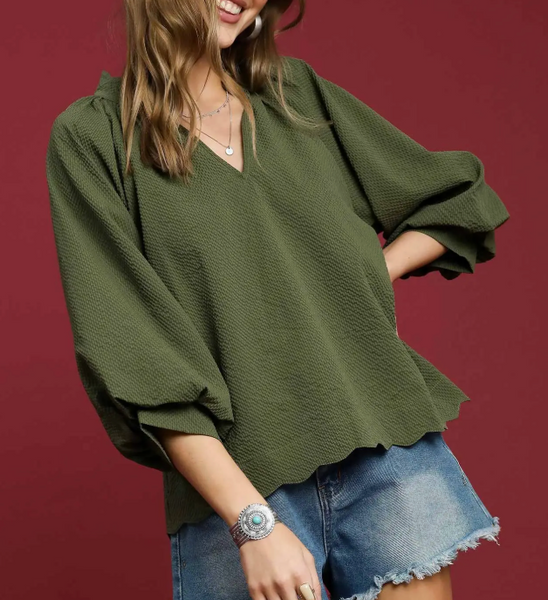 Catching On Blouse - Olive