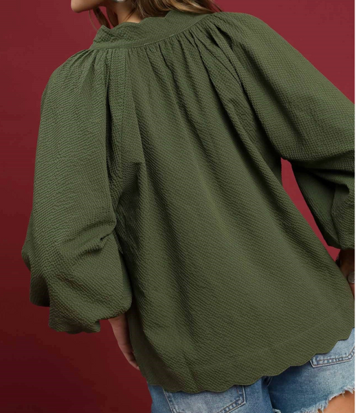 Catching On Blouse - Olive