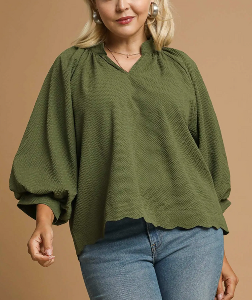 Catching On Blouse - Olive
