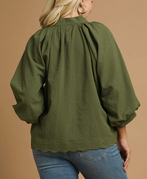 Catching On Blouse - Olive