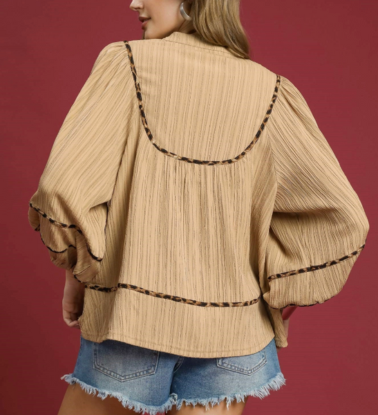 Simply Wild Blouse - Taupe