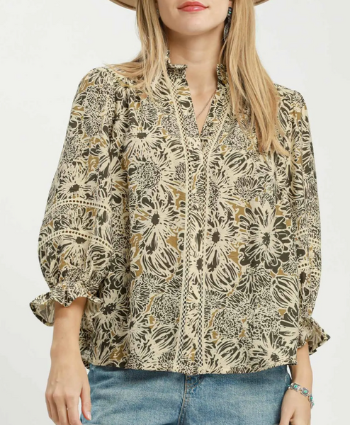Bloom & Lace Blouse - Taupe