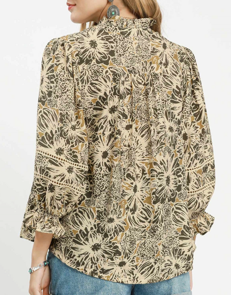 Bloom & Lace Blouse - Taupe
