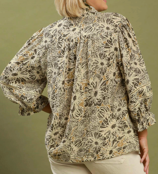 Bloom & Lace Blouse - Taupe