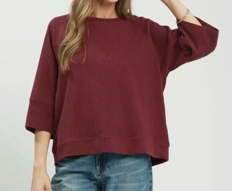 Laidback Knit Top - Burgundy