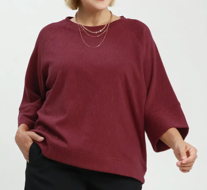 Laidback Knit Top - Burgundy