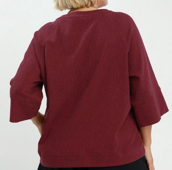 Laidback Knit Top - Burgundy