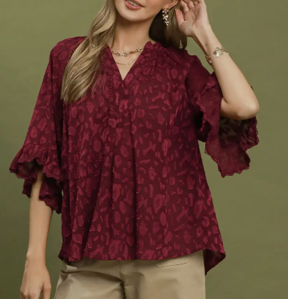 Free Spirit Blouse - Burgundy
