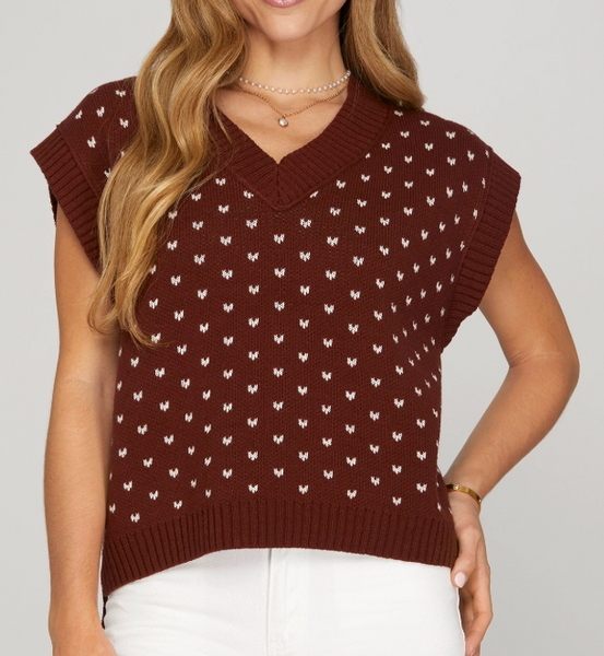 Simply Yours Sweater Vest - Wine