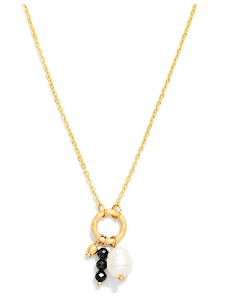 Charmed Pearl Necklace - Black