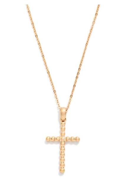 Bubble Cross Necklace - Gold