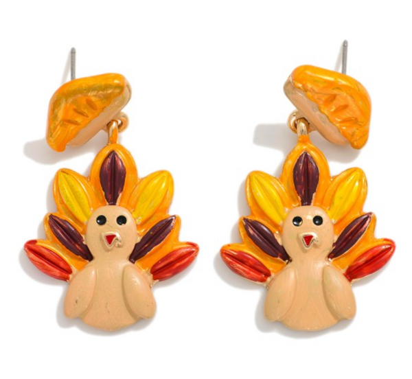 Thankful Turkey Earrings