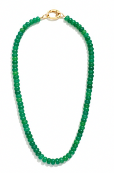 Sweet Stone Beaded Necklace - Dark Green