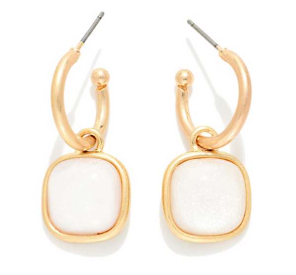 Glitter & Glow Earrings - White