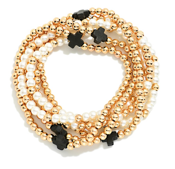 Hope & Grace Bracelet Stack - Black