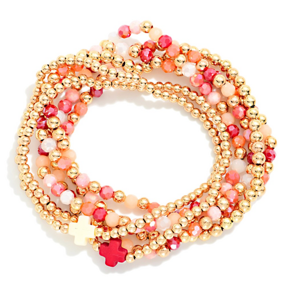Sacred Spark Bracelet Stack - Red