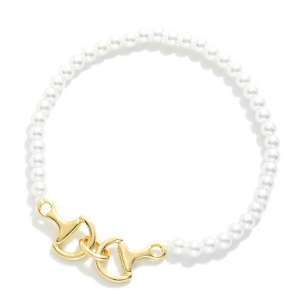 Bit & Bead Bracelet - Gold/Cream