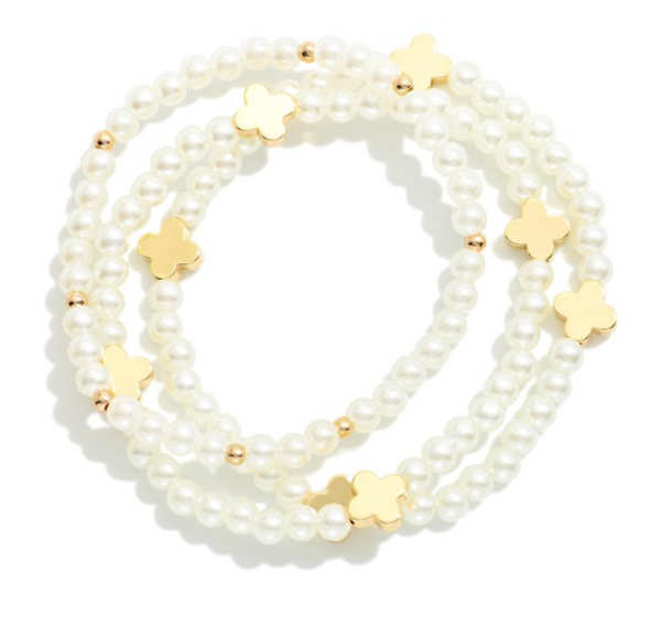 Simply Faithful Bracelet Set - Pearl