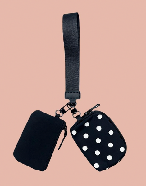 Dot Duo Wristlet Wallet - Black