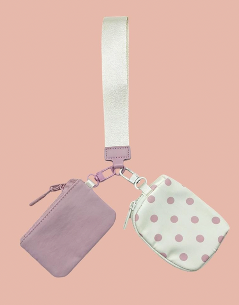 Dot Duo Wristlet Wallet - Rose