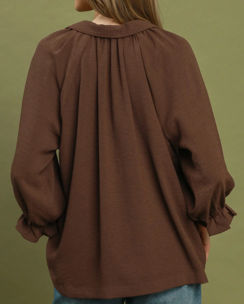 For The Moment Blouse - Brown