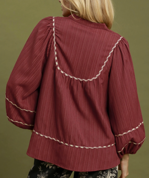 Weekend Replay Blouse - Wine