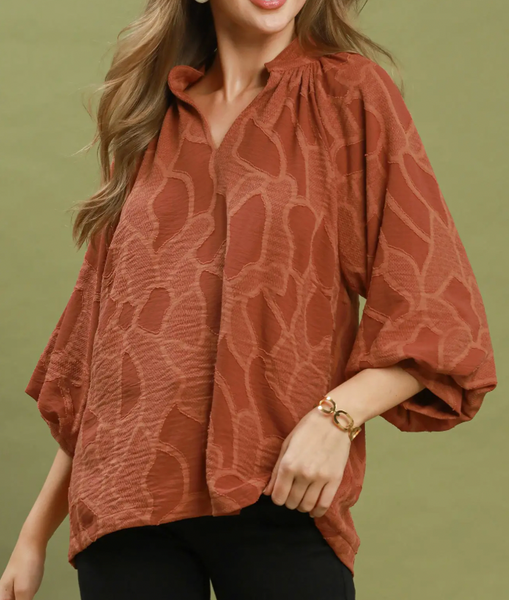 Through The Garden Blouse - Auburn