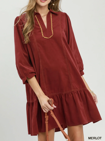 Well Worth It Dress - Burgundy