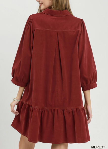Well Worth It Dress - Burgundy