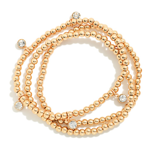 Beaded Beauty Bracelet Set - Crystal