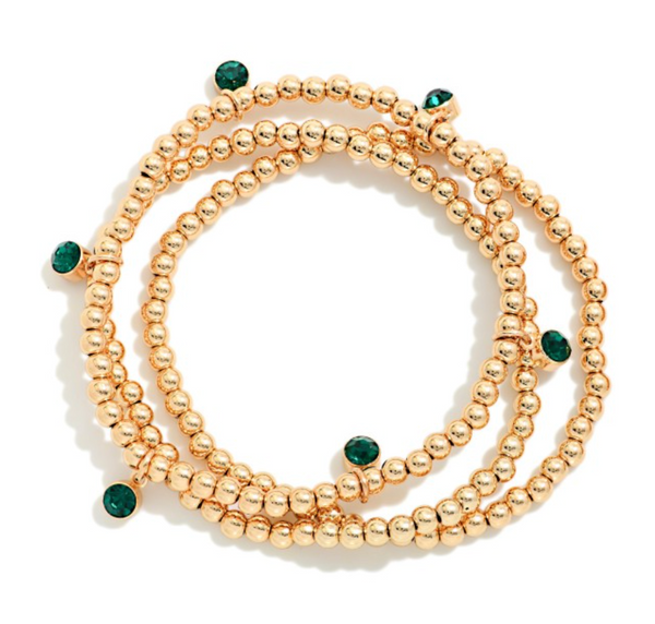 Beaded Beauty Bracelet Set - Green