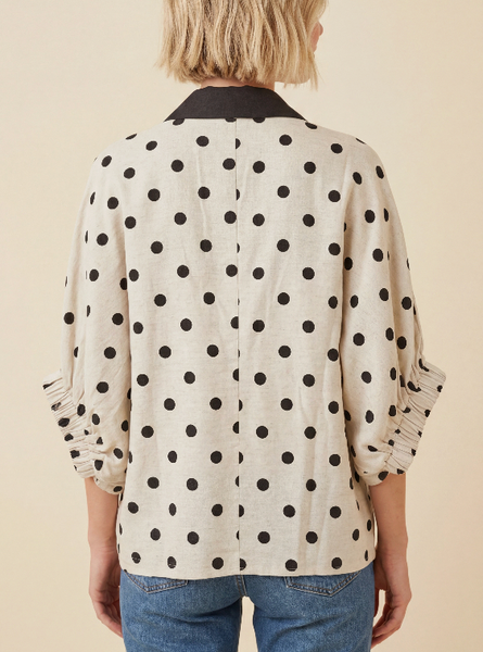 Playful Polka Dot Blouse - Black