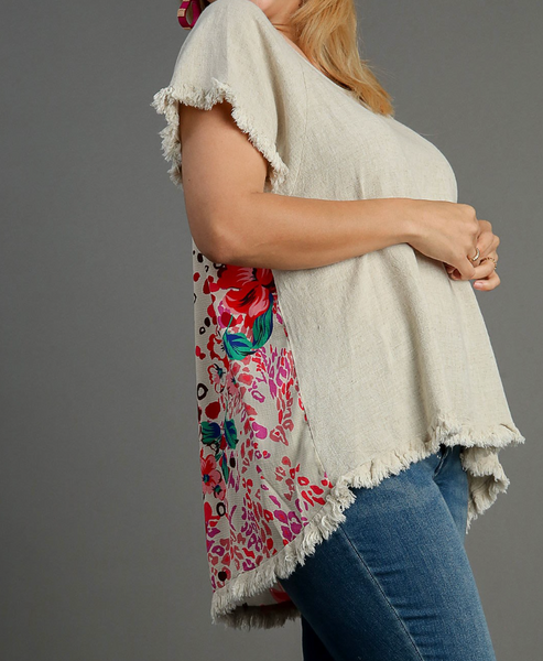 Wild Flower Top - Oatmeal