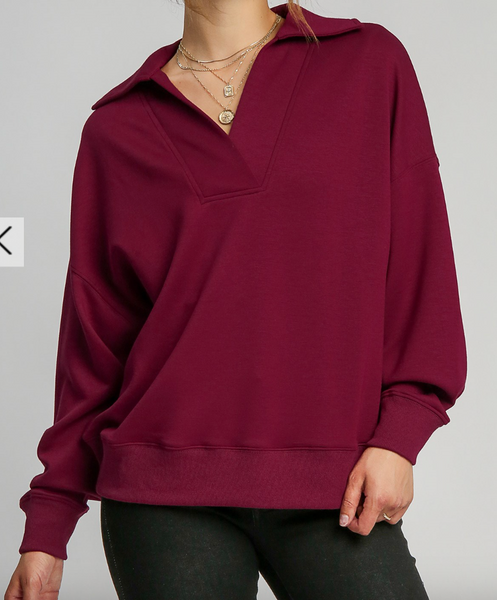 Girl on the Go Pullover - Maroon