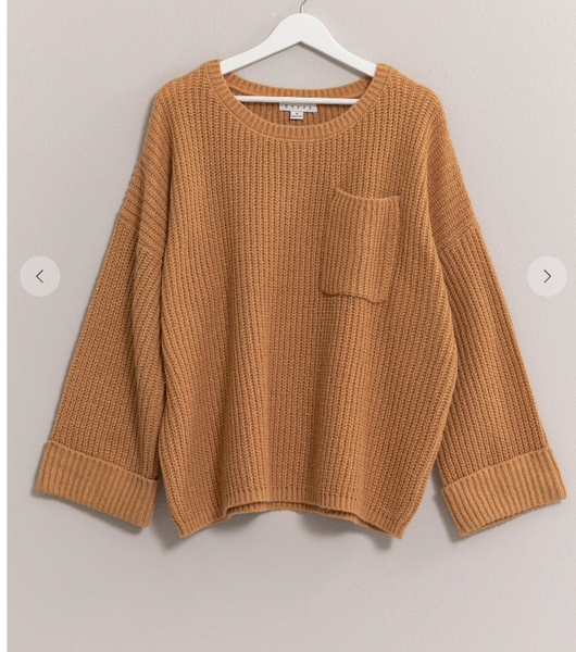 Take The Long Way Sweater - Camel