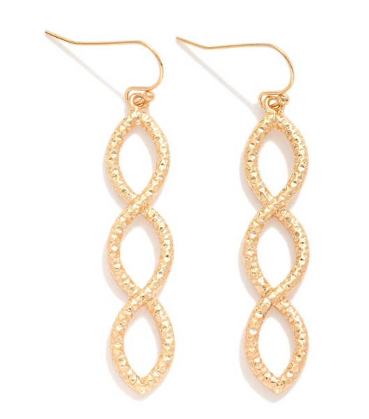 Intertwining Textured Metal Drop Earrings