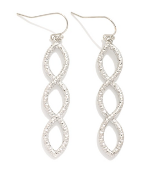 Intertwining Textured Metal Drop Earrings