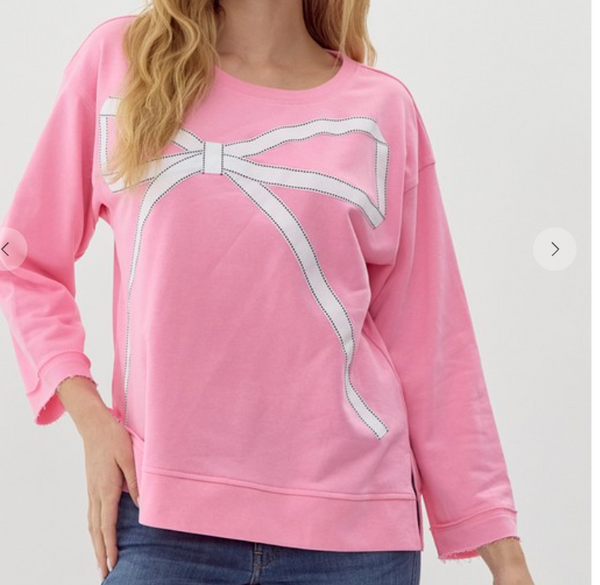 Bow Bliss Sweatshirt - Pink